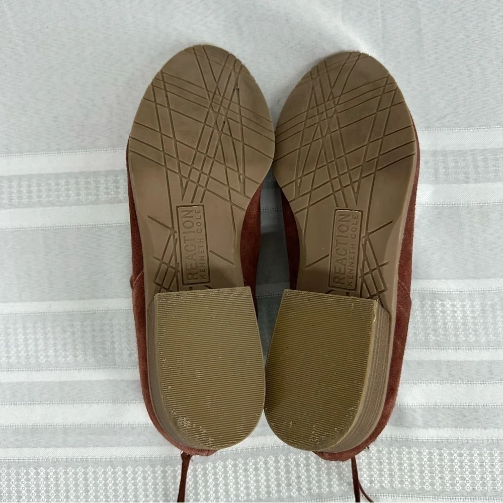 Reaction Kenneth Cole side 8.5 Side Skip Terracotta Red Suede Boots Booties